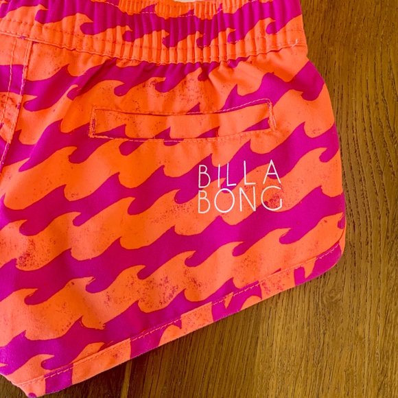 BILLABONG Waves Board Shorts Girls XXS 4-5 4T Toddler Girl Swim Trunks Neon Pink - Picture 4 of 5